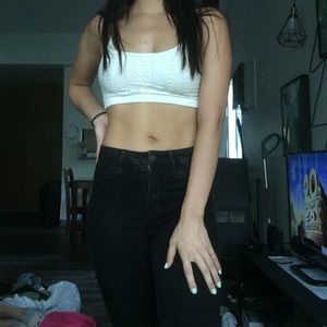 High waisted black skinny jeans